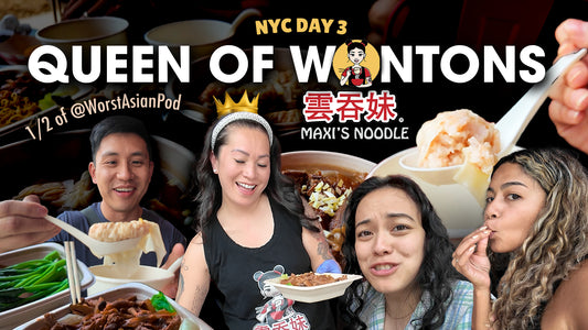 BEST Wonton EVER, Meet Queen of Wontons of Maxi's Noodle | NYC Day 3 with ‪LingJie of Worst Asian Pod‬